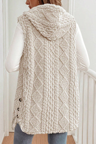Cozy Hooded Vest with Button Detail