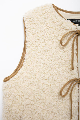 Tie-Front Textured Vest