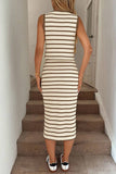Striped Button-Front Skirt Set