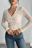 Lace Long-Sleeve Crop Top