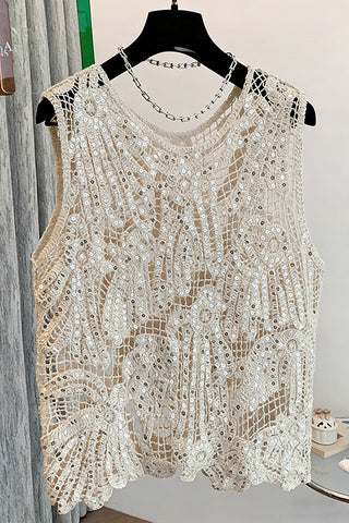 Crochet Embellished Tank Top