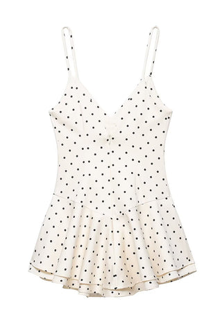 Polka Dot Peplum Casual Dress