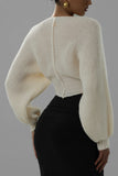 Cropped V-Neck Sweater