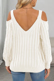 Cold Shoulder Cable Knit Sweater