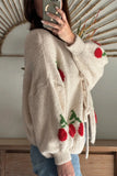 Tie-Front Cherry Cardigan