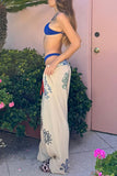 Graphic Print Wide-Leg Casual Pants