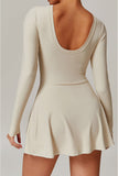 Long Sleeve Wrap Dress with Tie