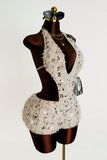 V-Neck Sequin Embellished Romper