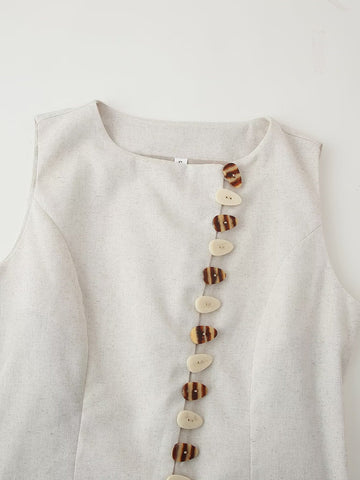 Button-Front Tank Top