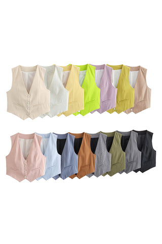 Classic Buttoned Waistcoat Vest
