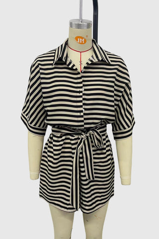 Striped Tie-Waist Romper