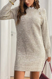 Elegant Button-Detail Sweater Dress