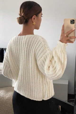 Knit Button Cardigan Sweater