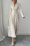 Button-Down Casual Midi Dress