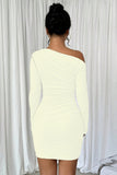 One-Shoulder Ruched Mini Dress
