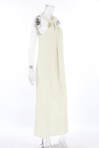 Sleeveless Twist-Neck Maxi Dress