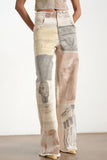 Artistic Patterned Straight Jeans