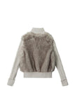 Cable Knit Faux Fur Jacket