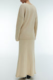 V-Neck Long Sleeve Skirt Set