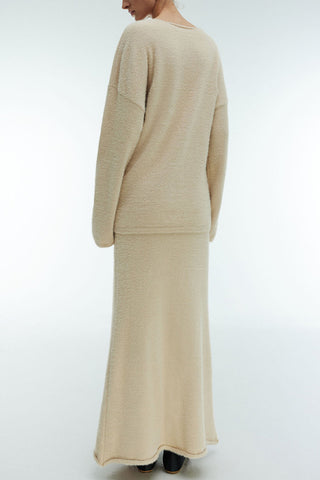 V-Neck Long Sleeve Skirt Set