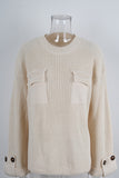 Chic Button-Sleeve Knit Sweater