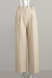 High-Waisted Tailored Casual Pants