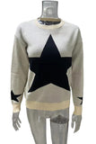 Star-Patterned Loose Fit Sweater