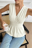 Sleeveless Wrap Peplum Top