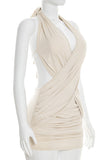 Draped Halter Casual Dress