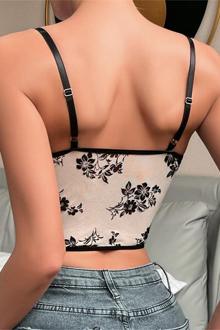 Floral Print Corset Tank Top