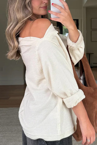 Off-Shoulder Casual Sweatshirt