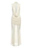 Draped Halter Neck Casual Dress