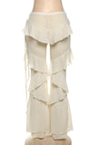 Ruffle-Trim Casual Pants