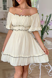 Square Neck Ruffle Mini Dress