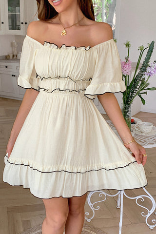 Square Neck Ruffle Mini Dress