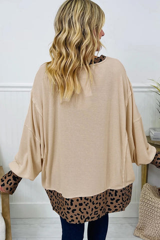 Leopard Star Patchwork Baggy Sweatshirt