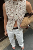 Sleeveless Crochet Lace Vest
