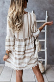 Patterned V-Neck Boho Dress