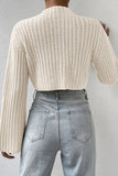 Cropped Knit Sweater with Flared Sleeves
