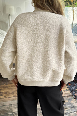 Casual Button-Up Fleece Jacket