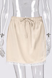 Lace-Trimmed Mini Skirt