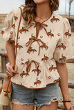 Equestrian Tie-Front Blouse