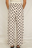 Polka Dot Wide-Leg Casual Pants