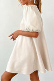 Puff Sleeve Casual Dress
