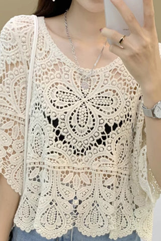 Intricate Lace Overlay Cover-Up