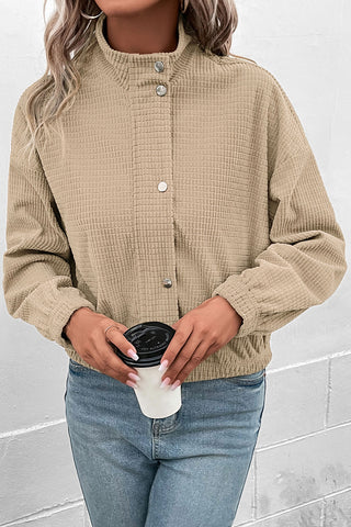 Casual Textured Zip-Up Jacket