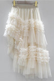 Layered Ruffle Midi Skirt