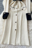 Buttoned Knit Casual Dress