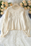 Floral Embellished Knit Sweater