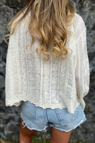 Button-Front Floral Blouse